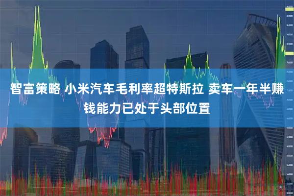 智富策略 小米汽车毛利率超特斯拉 卖车一年半赚钱能力已处于头部位置