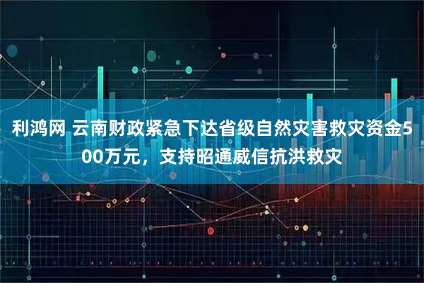利鸿网 云南财政紧急下达省级自然灾害救灾资金500万元，支持昭通威信抗洪救灾